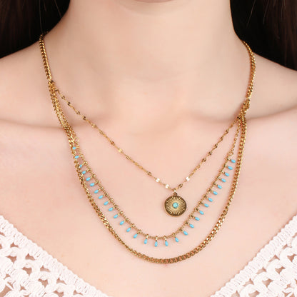 Multi-Layered Coin Pendant Necklace