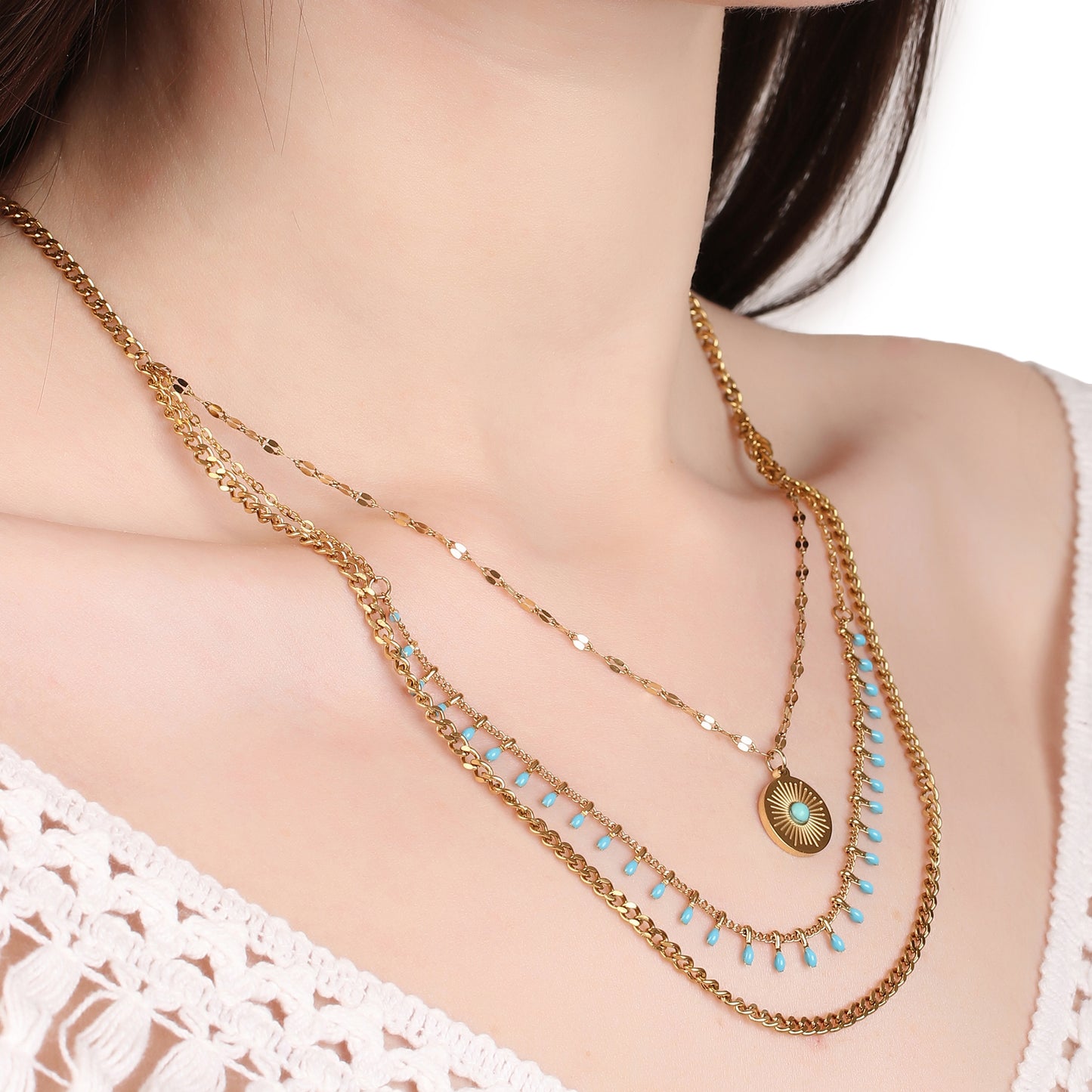 Multi-Layered Coin Pendant Necklace