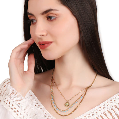 Multi-Layered Coin Pendant Necklace