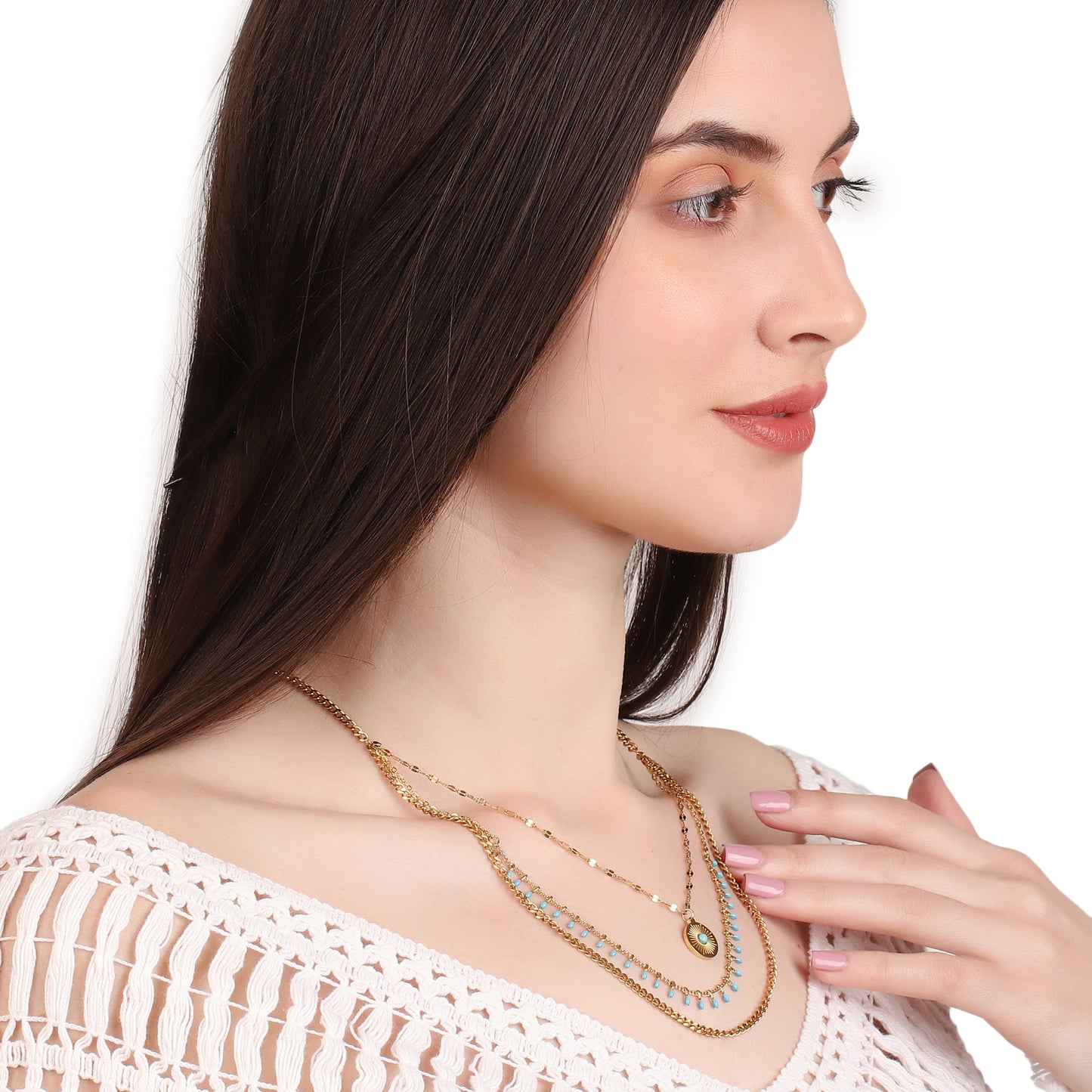 Multi-Layered Coin Pendant Necklace