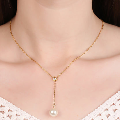 Pearl Drop Y Necklace