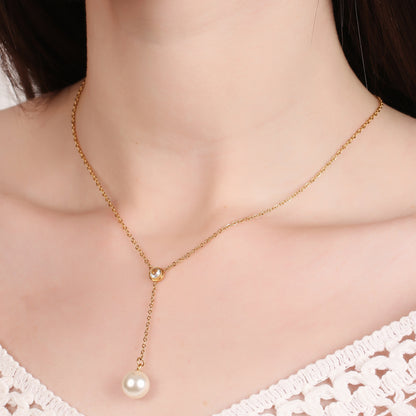 Pearl Drop Y Necklace