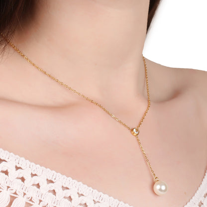 Pearl Drop Y Necklace