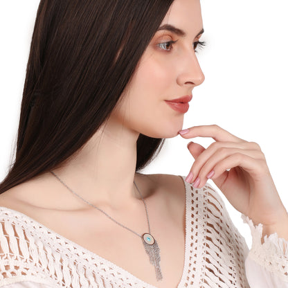 Evil Eye White Shell Coin Pendant Necklace