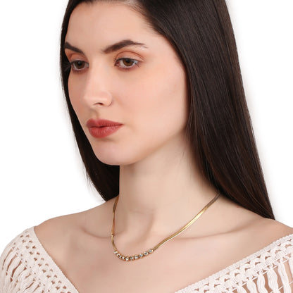 White Zircon Snake Chain Necklace